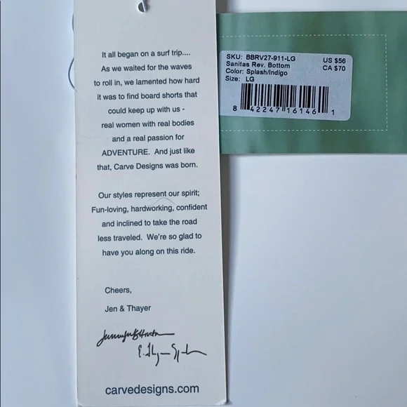 Carve Designs bikini swim bottom reversible L NWT - Picture 10 of 11